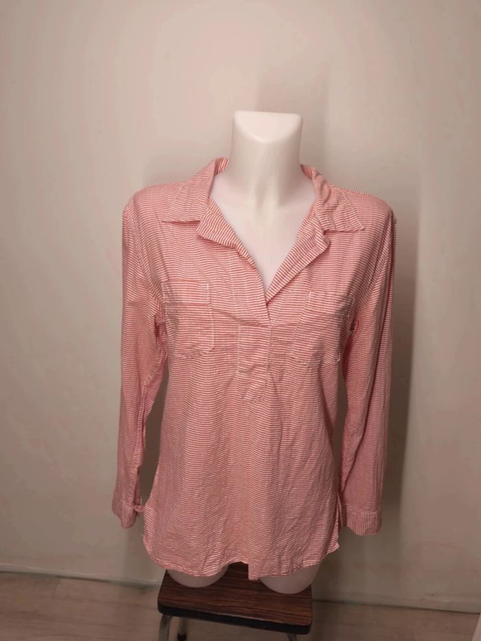 Haut Gap Femme Taille Large Rayure rouge blanc