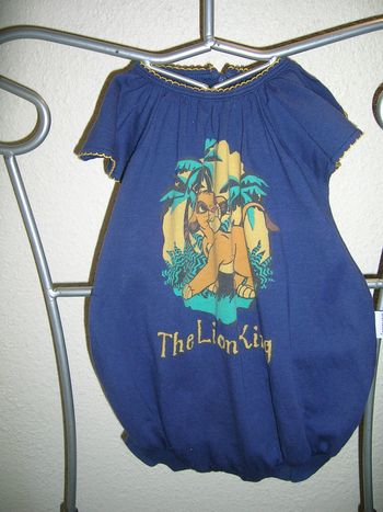 barboteuse bleu roi lion "disney" taille 68 cm (3/6 mois)