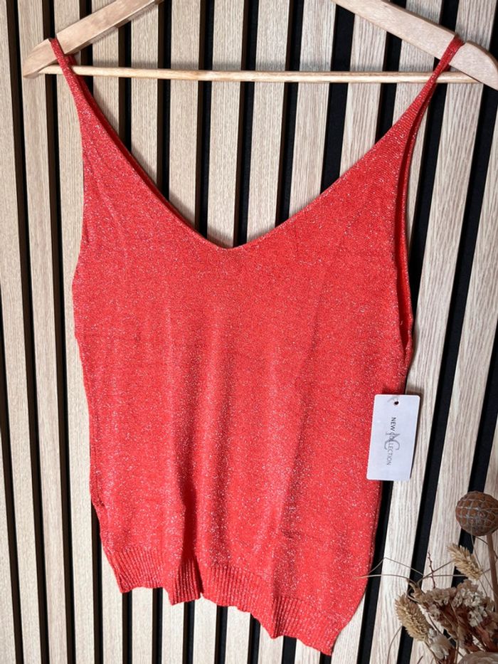 Débardeur en lurex corail - photo numéro 2