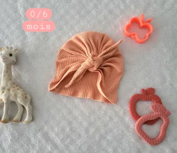 Turban couleur abricot 0/6mois