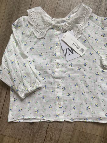 Blouse chemise fleurs fluo zara 2/3 ans fille neuf