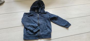 Sweat zippé bleu chiné 18/24m 92cm