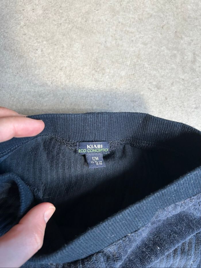 Pantalon bleu velours 12 mois - photo numéro 3