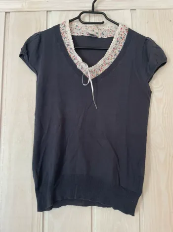 T-shirt MC gris effet 2 en 1 - Camaïeu - S