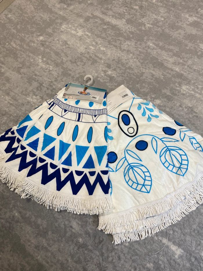 2 Grandes serviette de plage ronde 160 cm – motif mandala bleu