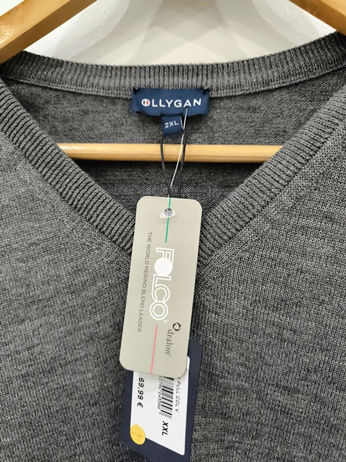 Pull col v ollygan taille xxl neuf - photo numéro 2