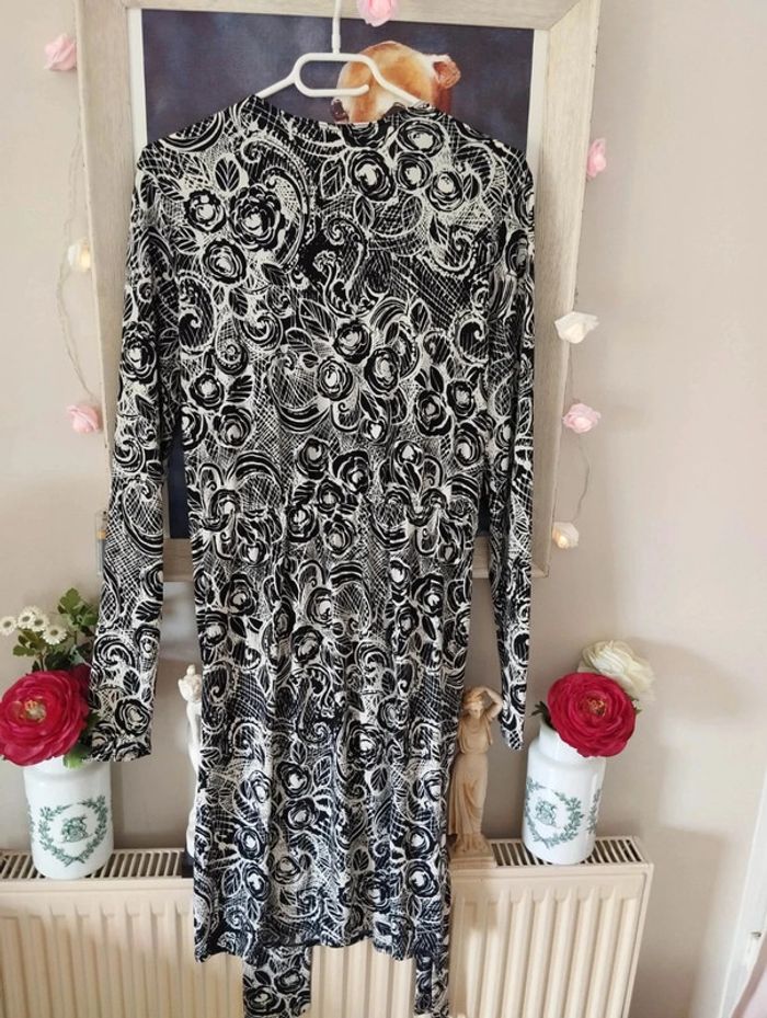 🌾Robe Fluide Imprimé Graphique Manoukian T38🌾 - photo numéro 19