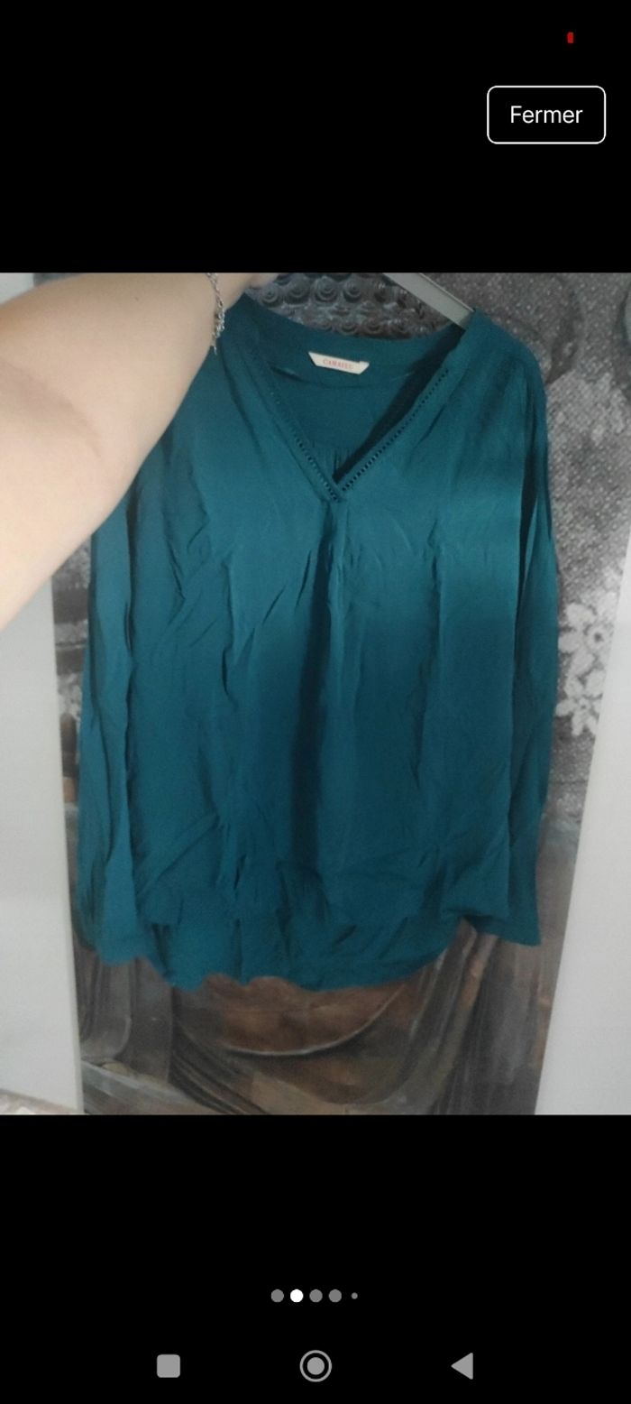 Blouse femme Camaïeu avec col ajouré - photo numéro 2