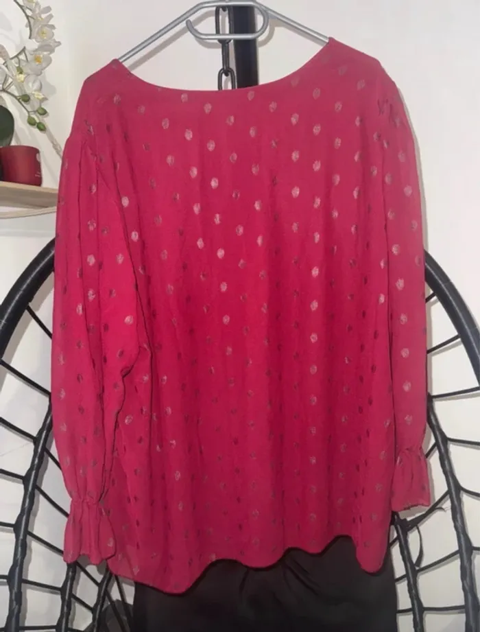 T-shirt femme bordeaux manches longues grande taille 50/52 – Confort & élégance - photo numéro 3
