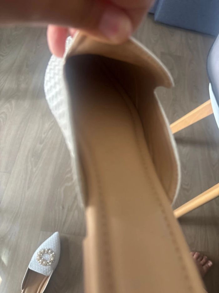Chaussures blanches perles et strass t41 - photo numéro 6