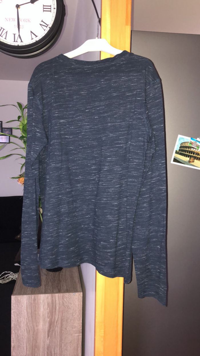 Haut longues manches bleu moucheté blanc - photo numéro 3