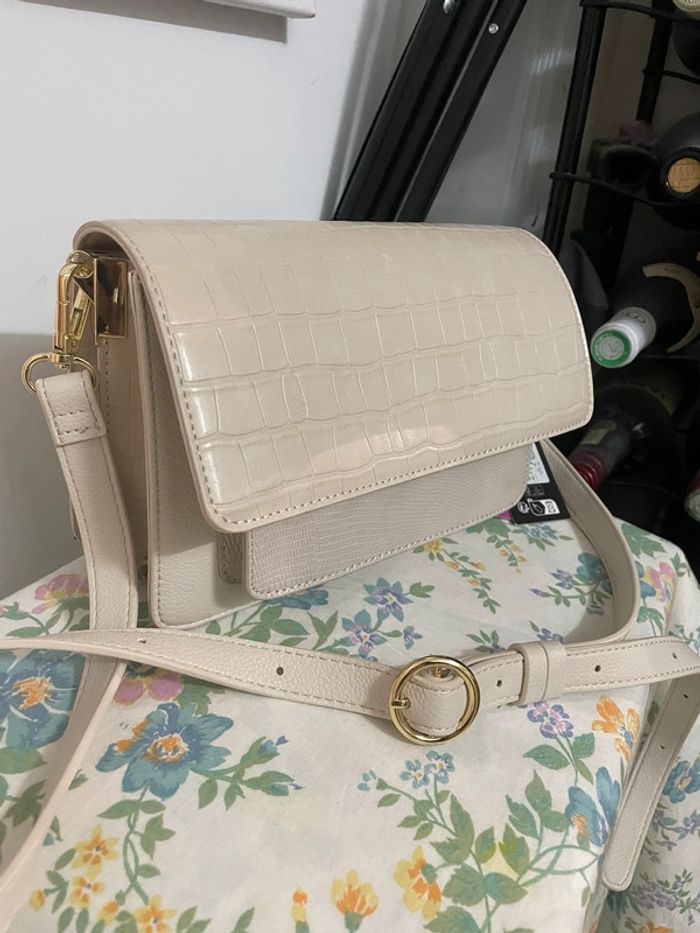 Valeur neuve 75€ sac à bandoulière galerie lafayette effet croco - photo numéro 5