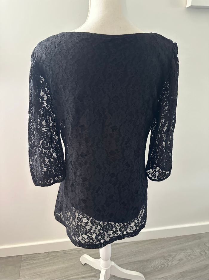 Blouse en dentelle noire Damart T42/44 XL/XXL - photo numéro 4