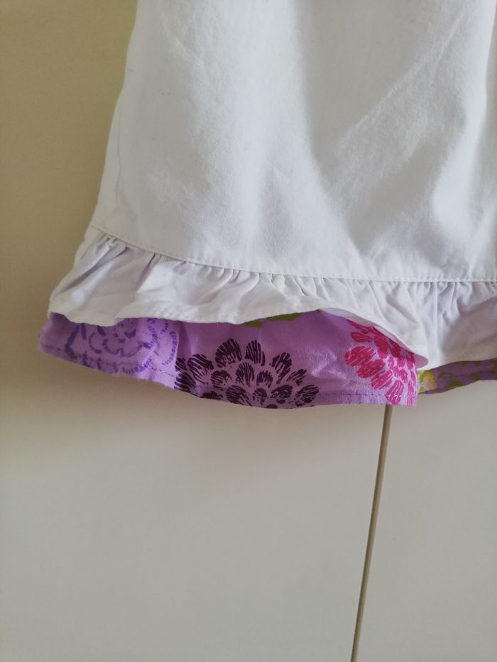 Robe d'été blanche et violette, 6 mois, Cadet Rousselle, en très bon état - photo numéro 5