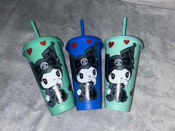 Grand gobelet à paille kuromi