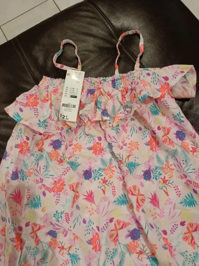 Robe tunique texgirl 13 ans 14 ans fleurs neuve - photo numéro 2