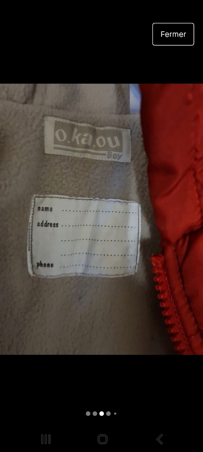 Blouson sans manches 74 cm 9/12 mois - photo numéro 3