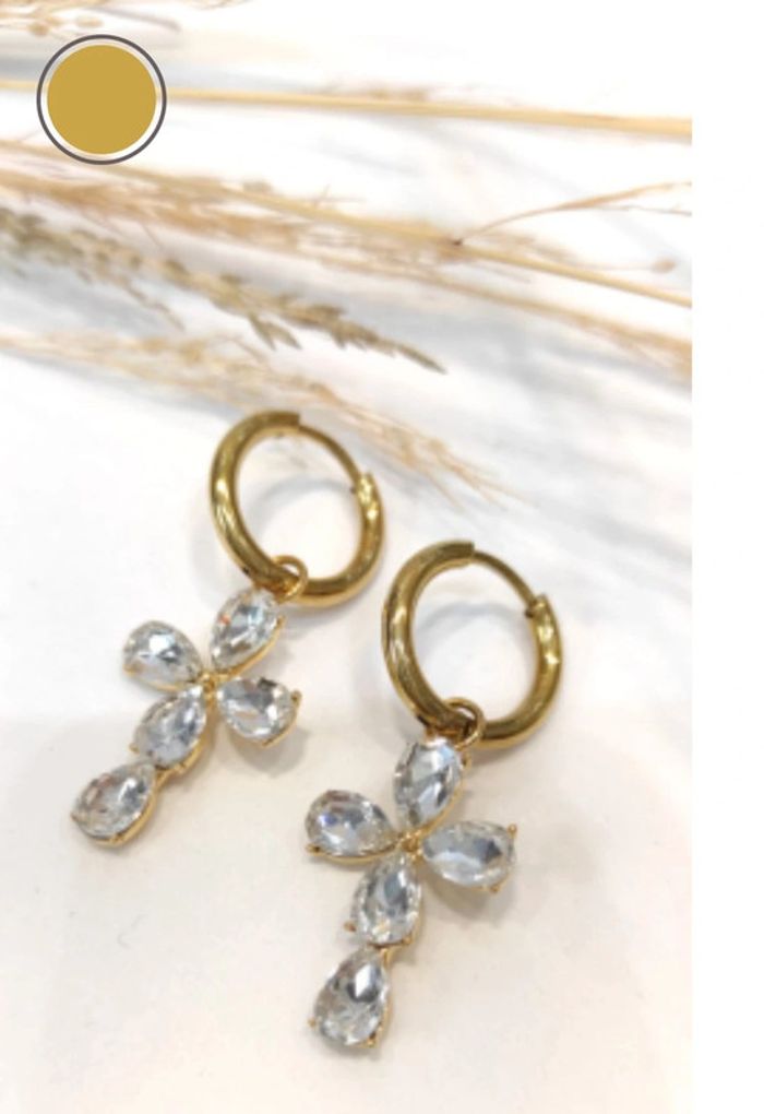 Boucles d'oreilles acier inoxydable neuves - photo numéro 3