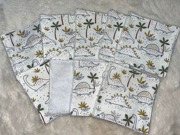 9 lingettes lavables dinosaure