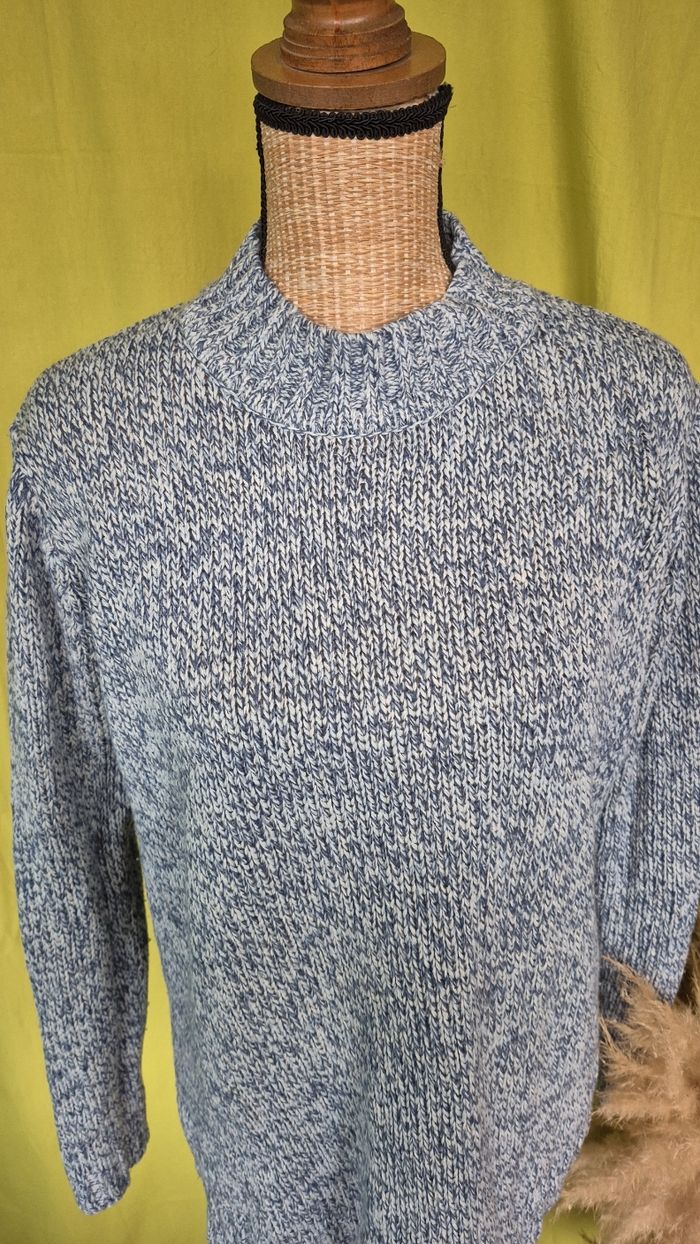 Pull Épais Moucheté Bleu & Blanc Charmance - photo numéro 2