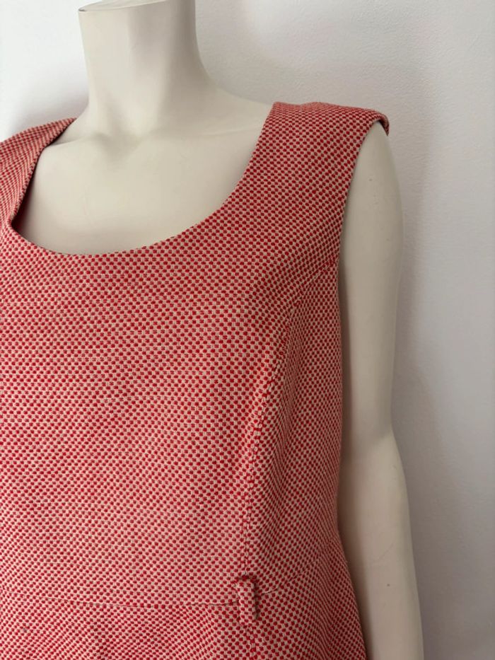 🌺Robe droite rouge et blanche vintage Taille XXL/44🌺 - photo numéro 2