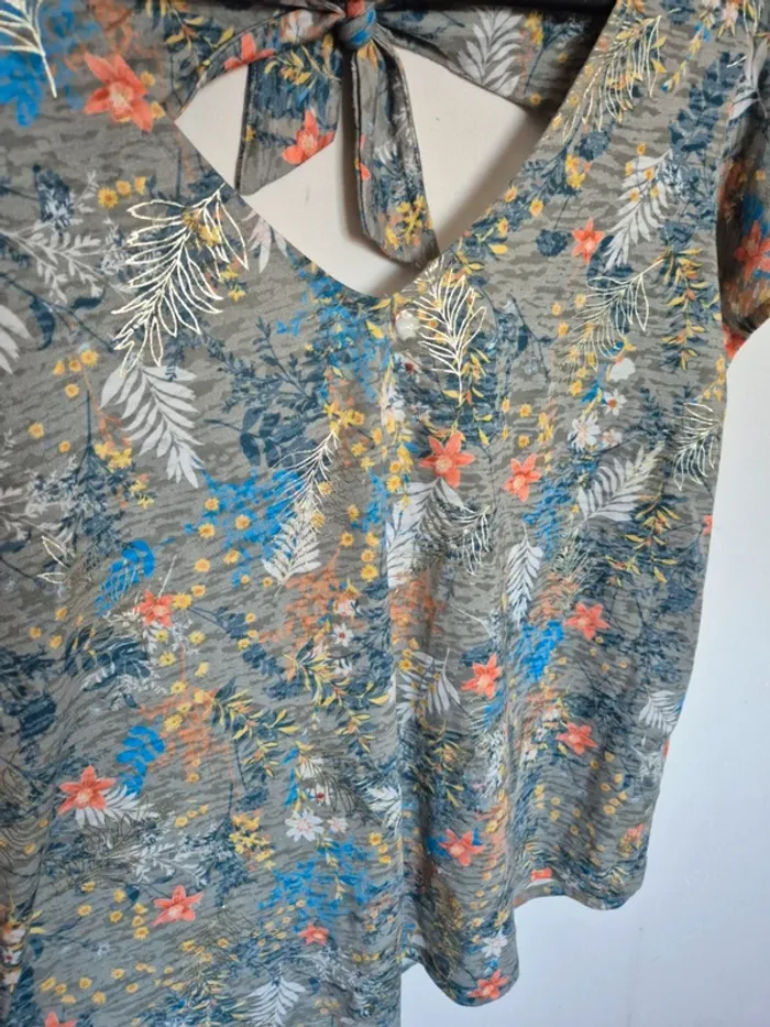 Blouse Fleurie Grain de Malice taille xl - photo numéro 4