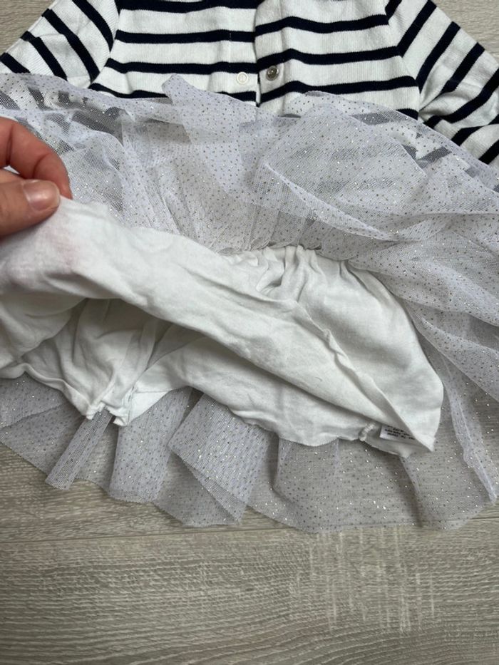 Robe à rayure marinière et tulle paillette 6 mois - photo numéro 5