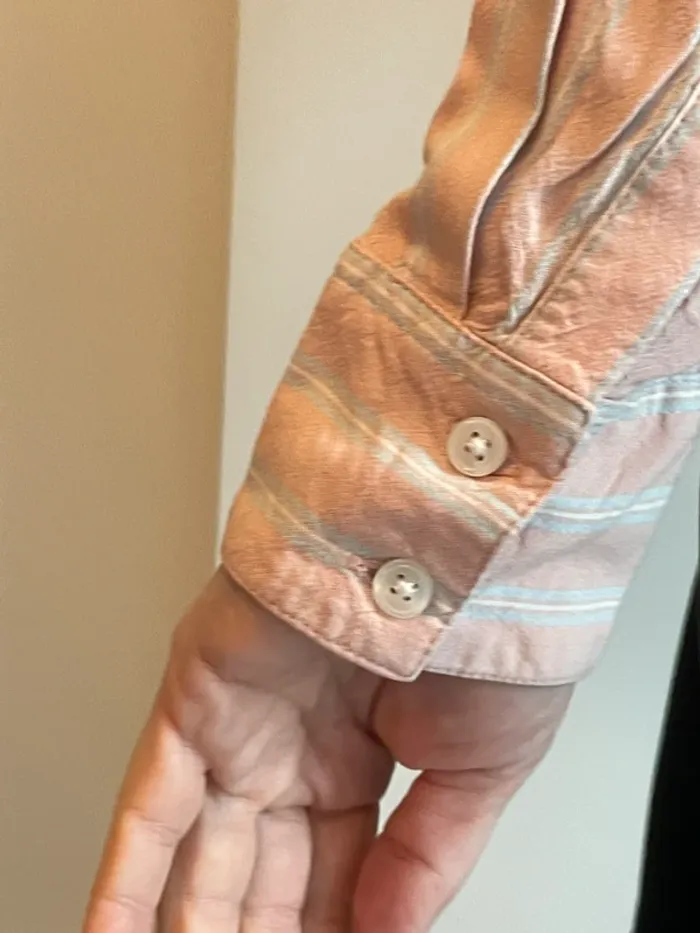 Chemise blouse rose poudré et rayée - photo numéro 3