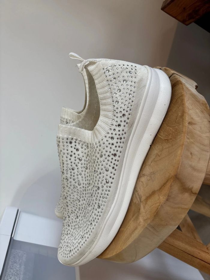 Baskets blanche à strass gemo taille 41 - photo numéro 6