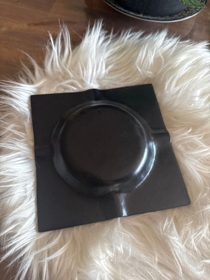 Cendrier plumes noir et argenté - Vintage - photo numéro 2