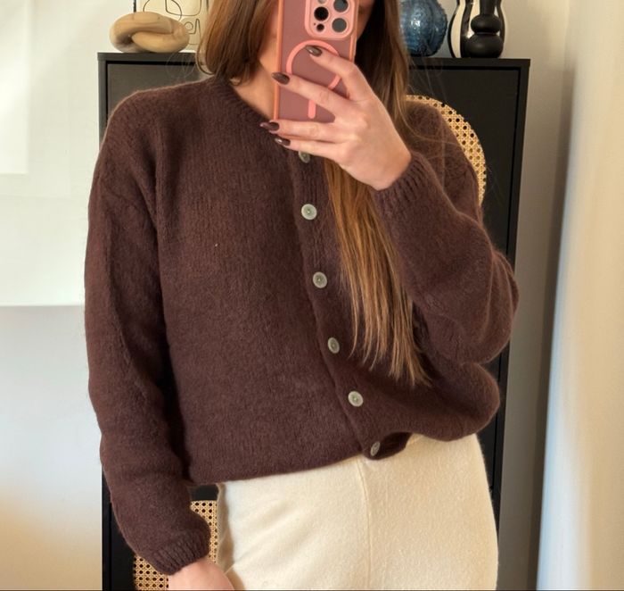 Gilet - Marron Chocolat - A Boutonner - Décontracté - Cocooning - Automne