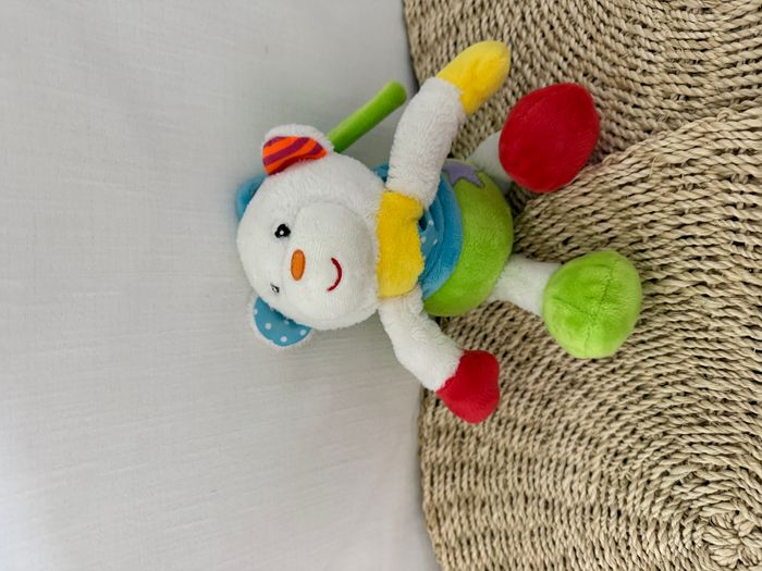 Doudou musical ours blanc bleu vert rouge jaune ZD TRADING - photo numéro 1