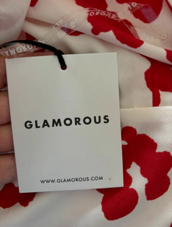 Robe blanche à fleurs rouges Glamourous - photo numéro 3