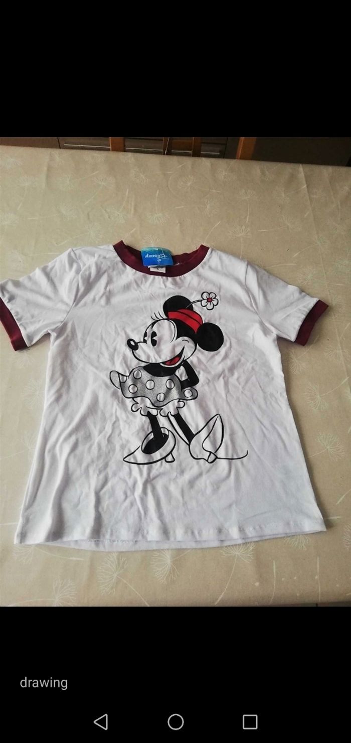 Tee shirt blanc manches courtes Disney Minnie taille S neuf
