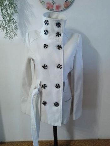 caban blanc tina mode taille 42 - polyester/viscose/ élastane