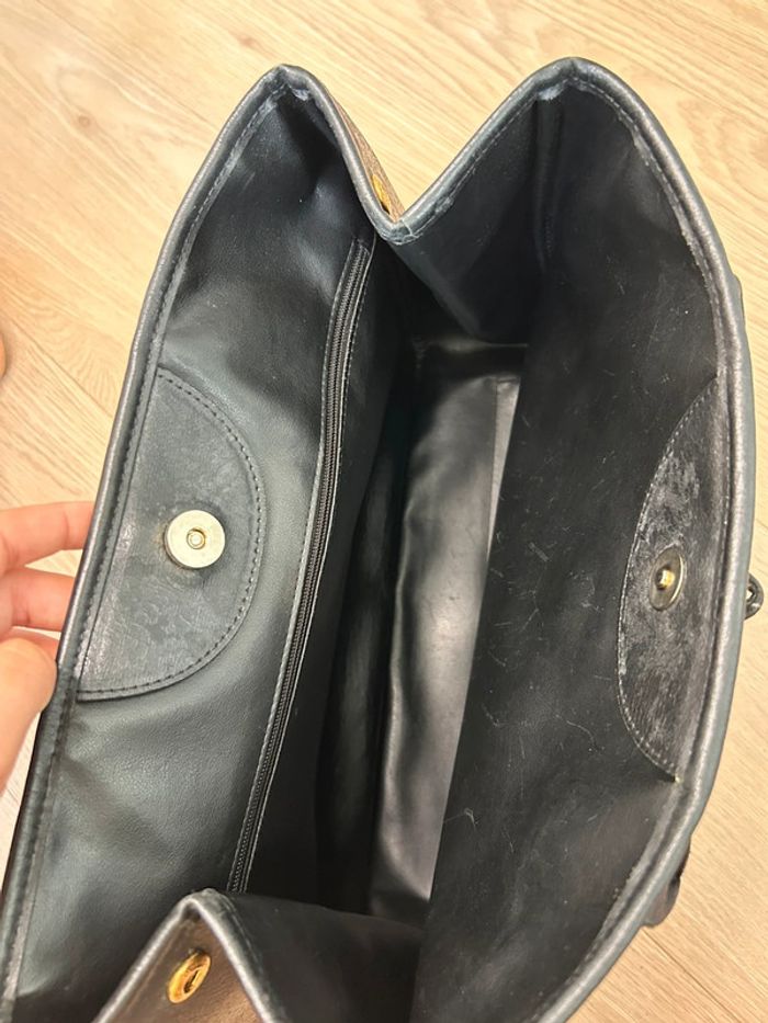 Sac à main Longchamp vintage en cuir noir - photo numéro 9