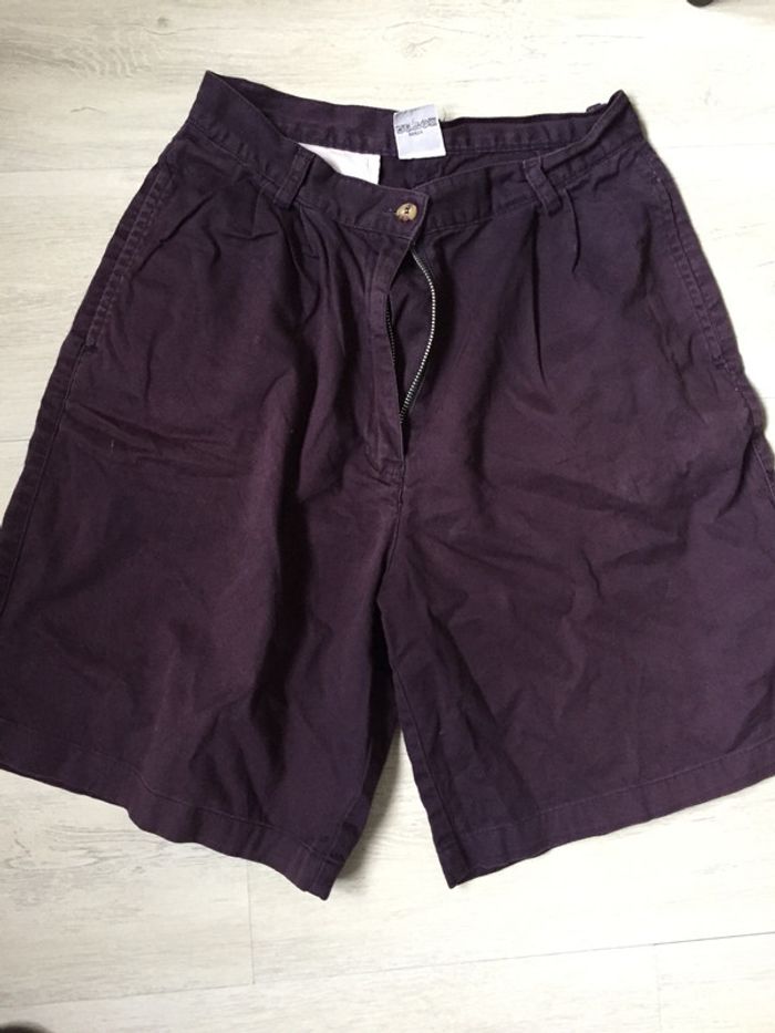 Short Bermuda 100% coton prune Taille 40