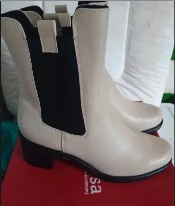 Bottines beige sans fermeture taille 42 femme vice versa neuf
