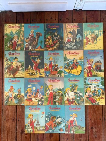 État satisfaisant - Lot de 18 livres anciens Caroline Pierre Probst Hachette vintage