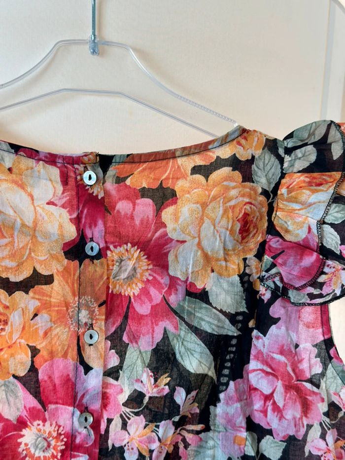 Top fleuri d’été détails volantés taille U - Laraethnics - photo numéro 7