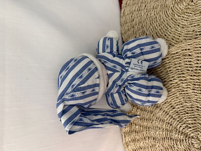 Doudou poupée lutin rayé bleu TARTINE ET CHOCOLAT - photo numéro 2