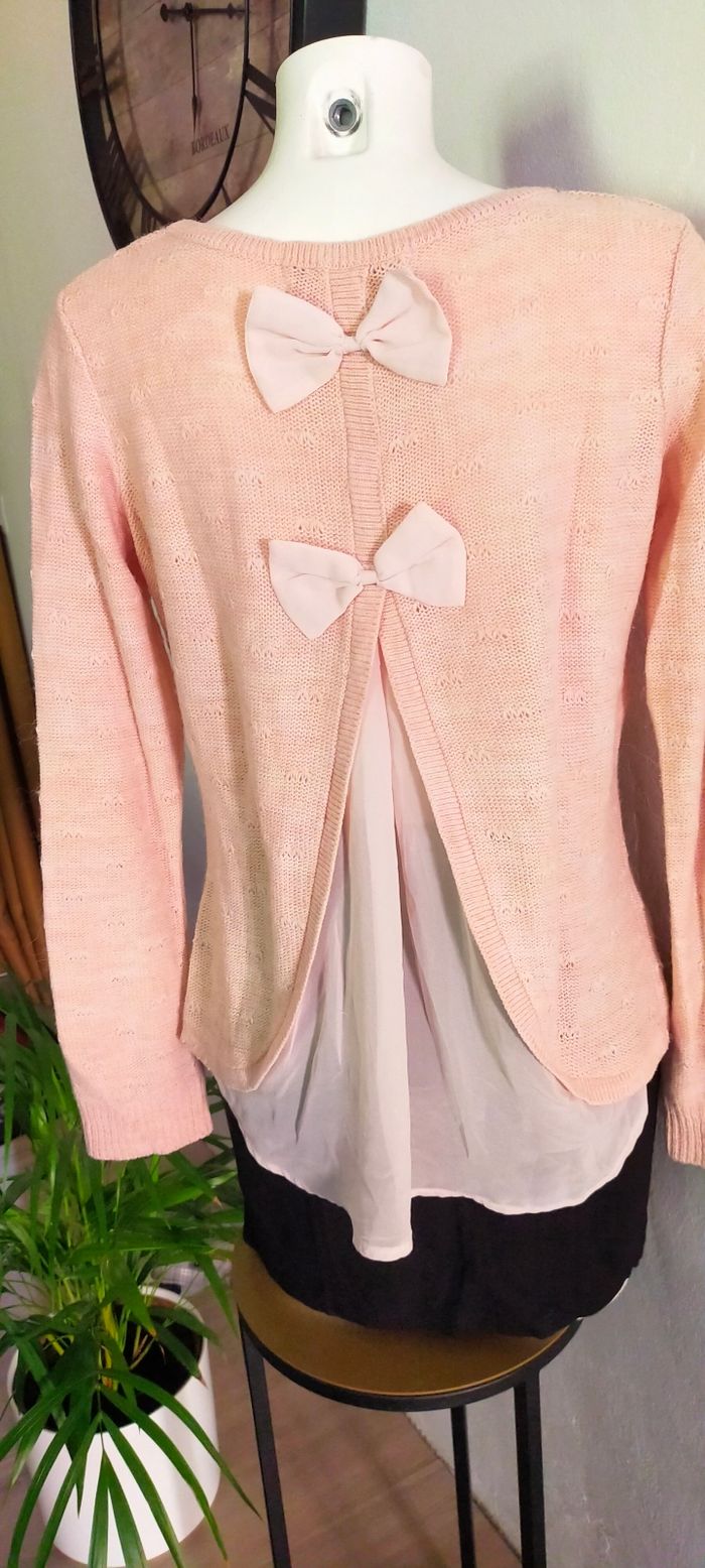 Pull  fendu avec voile - photo numéro 3