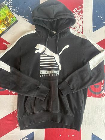 Sweat à capuche Puma imprimé blanc noir taille S