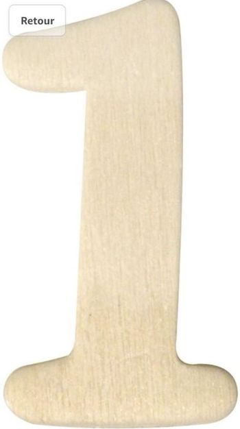 CHIFFRE 1 EN BOIS