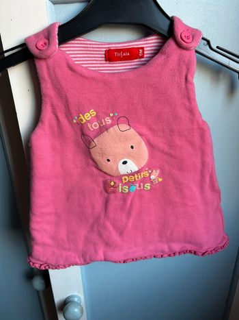 Robe sans manches épaisse fuschia , 6 mois