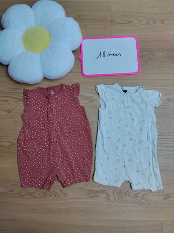 Lot 2 combishort 18 mois