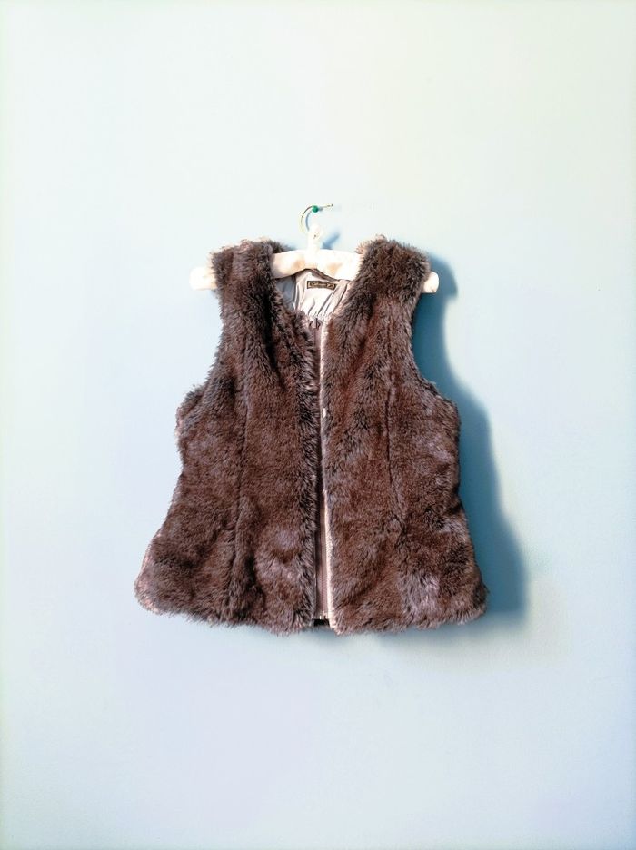 Doudoune fille Catimini 12 ans manteau argente TBE + gilet fourrure amovible - photo numéro 10