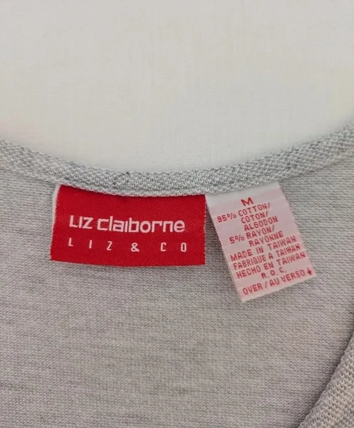 Robe longue grise à fleurs - Liz Claiborne - taille M - photo numéro 3