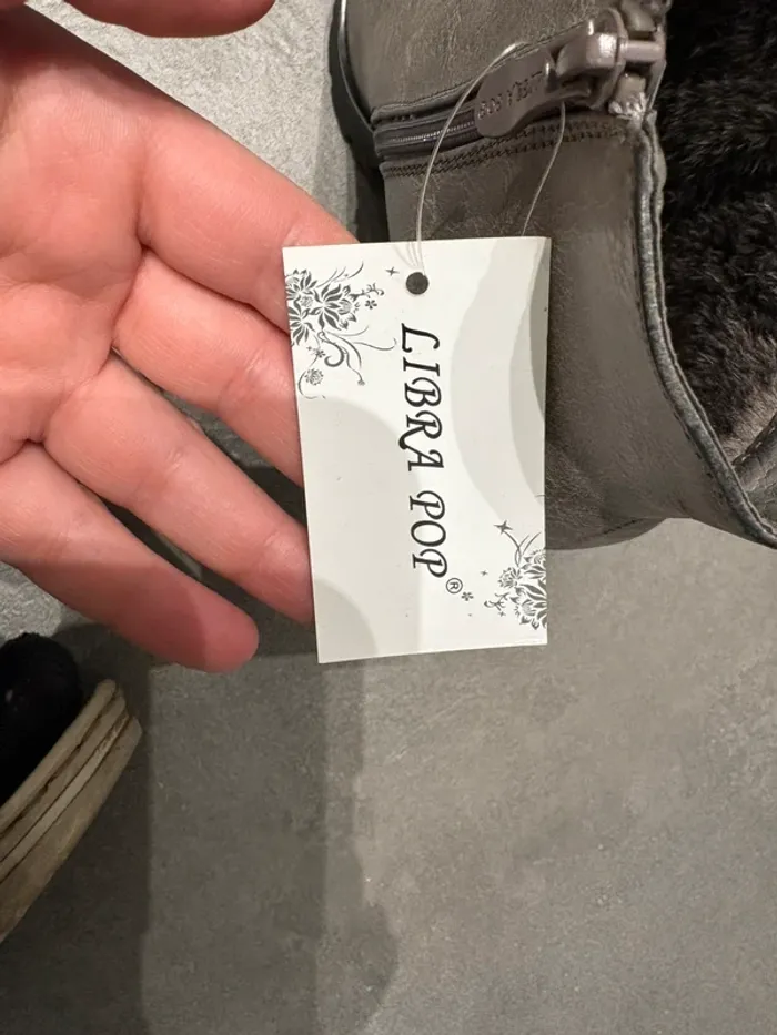 Bottes/bottines  talon noir/gris taille 38 Libra Pop nouvelle - photo numéro 5