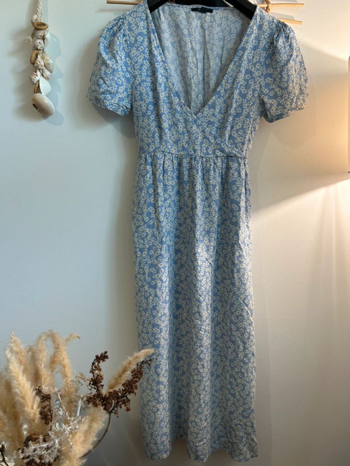 Robe longue fleurie cache-cœur Mango - photo numéro 2